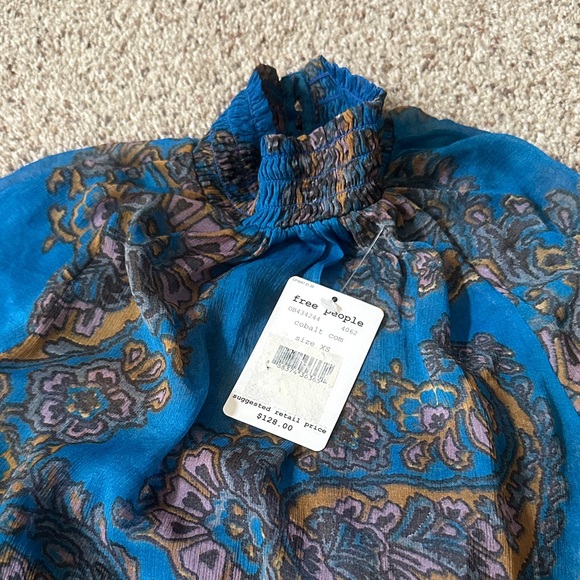 Free People Vibrant Blue Paisley dress - Picture 4 of 13